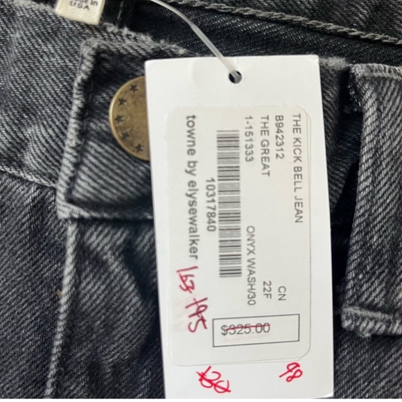 THE GREAT. Washed black Kick Bell Jeans - Picture 6 of 7